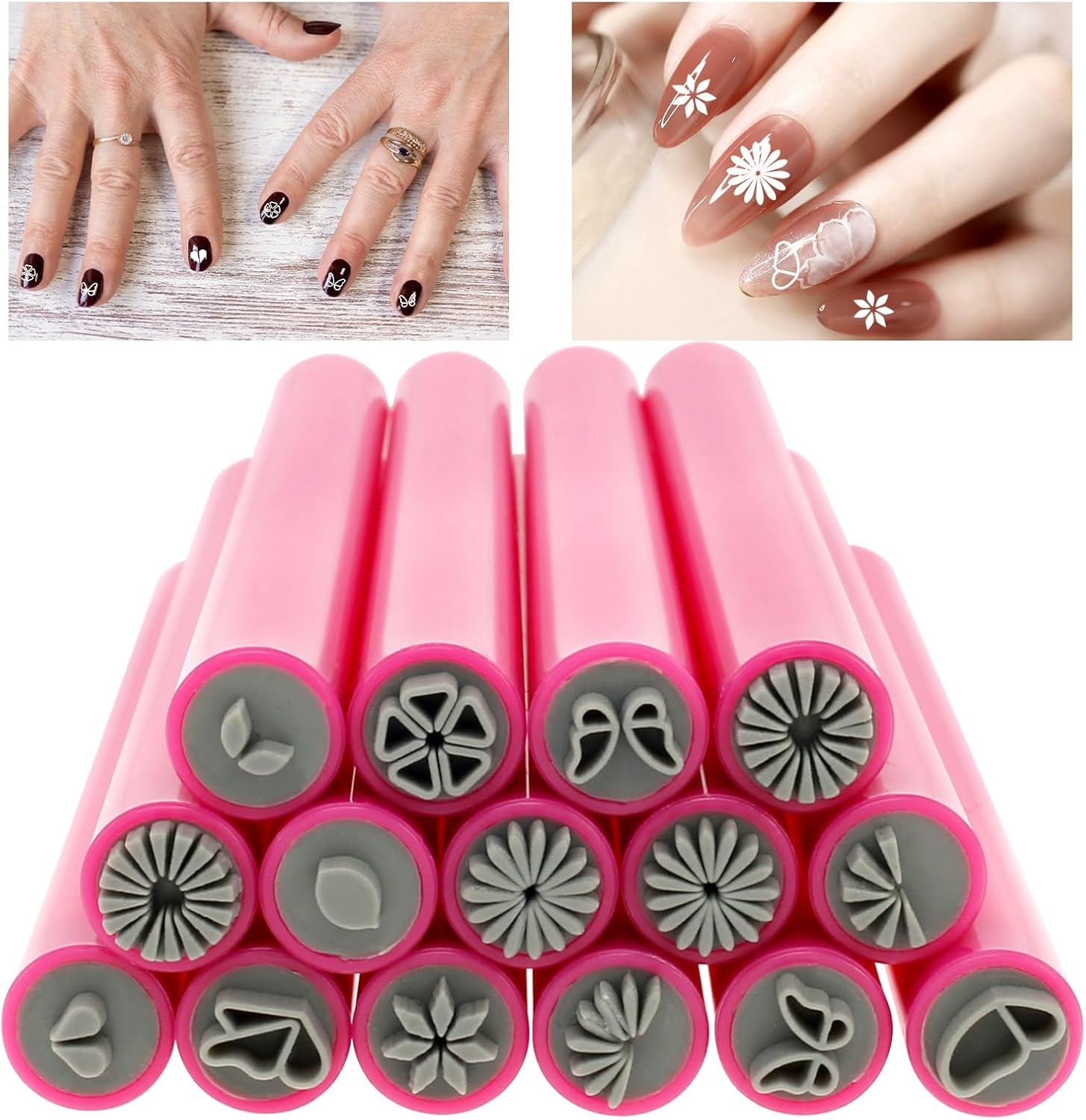 15PCS Nail Art Stamp Pen Set, Flower Nail Stamper Pens, DIY Nail Art Pen Nail Design Tools, Nail Art Stamping Pen Nail Dotting Tool, Assorted Patterns Nail Stamping Plate, Nail Art Tools for Women image number 6