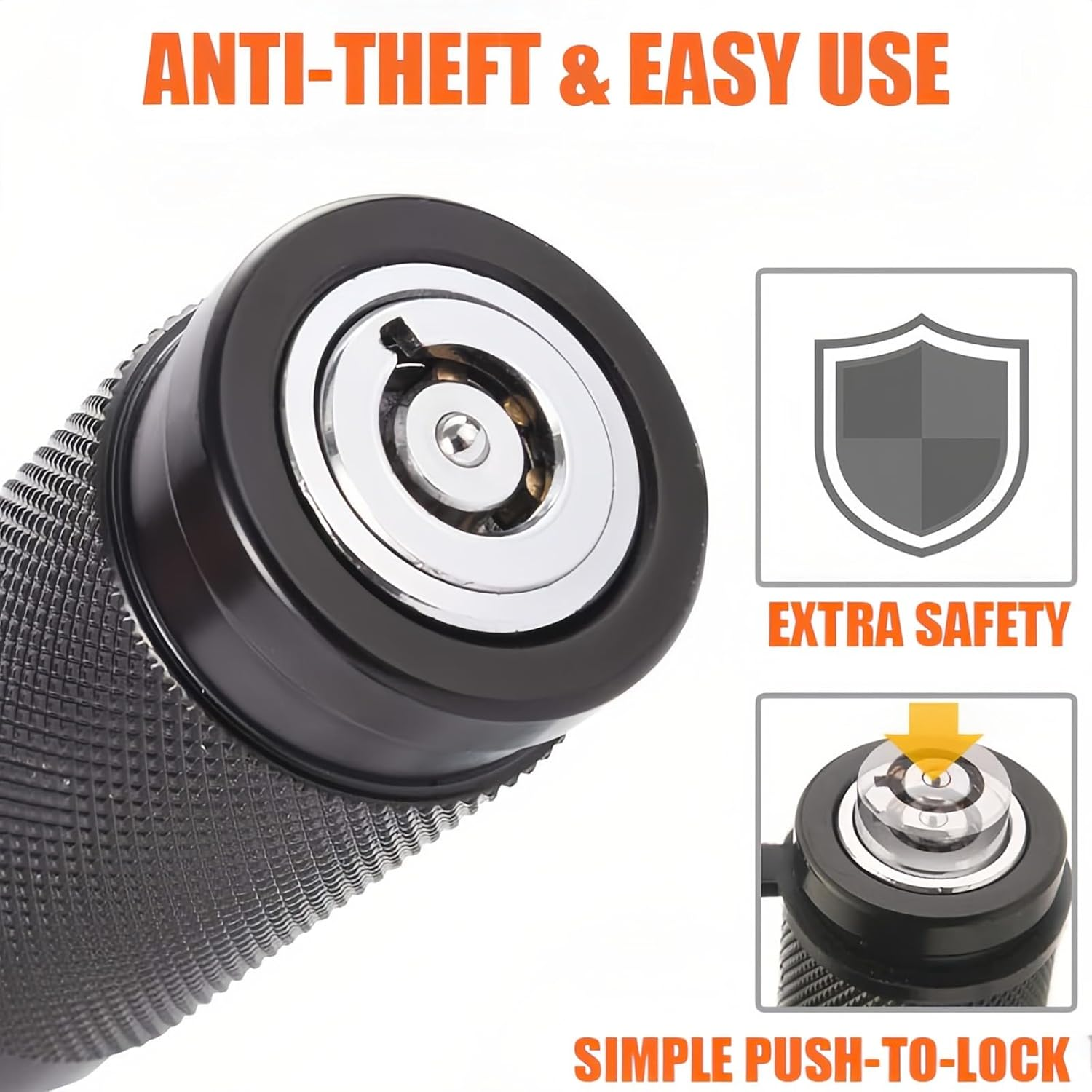 Trailer Hitch Receiver Pin Lock 5/8 Inch, Solid Steel Anti-Theft Hitch Lock for 2" & 2.5" Receivers, Universal Fit, Push to Lock, No Rattle image number 4