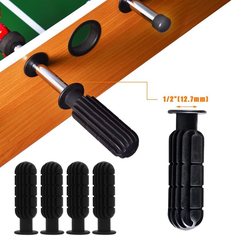 4 Pack Foosball Table Handle Grip Replacement Football Game Rod Handles Stick End Cap Grips for Desktop Soccer Tabletop Parts Repair Table Top (1/2" / 0.5'' Hole ID) image number 5