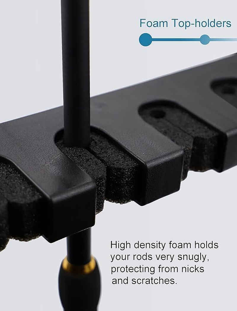 2 Set Vertical Fishing Rod Holders - Wall Mounted Storage with 6 Holders/Ea - Pole Organizer Tackle Racks for Room Boats - Installation Accessories Included image number 6