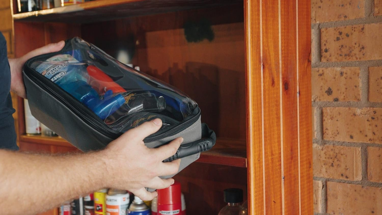 Kings plus Clear Top Canvas Bag - Small | Clear PVC Lid with SBS Zippers | 370GSM Grey Canvas image number 5