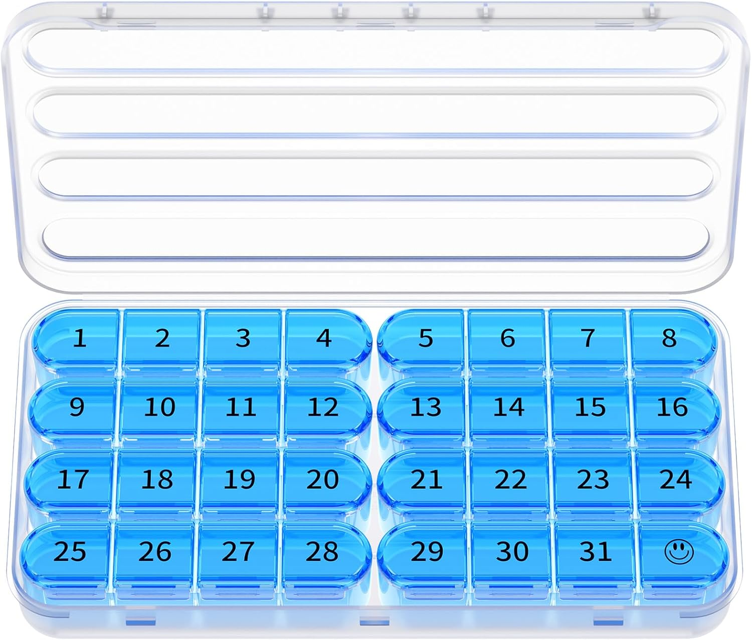 Zoksi Monthly Pill Organizer 1 Time a Day, 30 Day Pill Box Organizer Once a Day, One Month Large Pill Case for Travel, 31 Day Daily Medcine Container for Vitamins, Supplement & Medication (Pink)