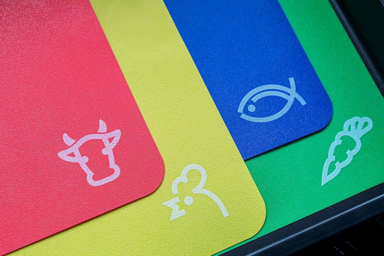 Kitchencraft KCFLEXCUT2 Colour Coded Chopping Board Set, Non Toxic Plastic, Multi-Colour, 4 Pieces, 38-30 Cm image number 5