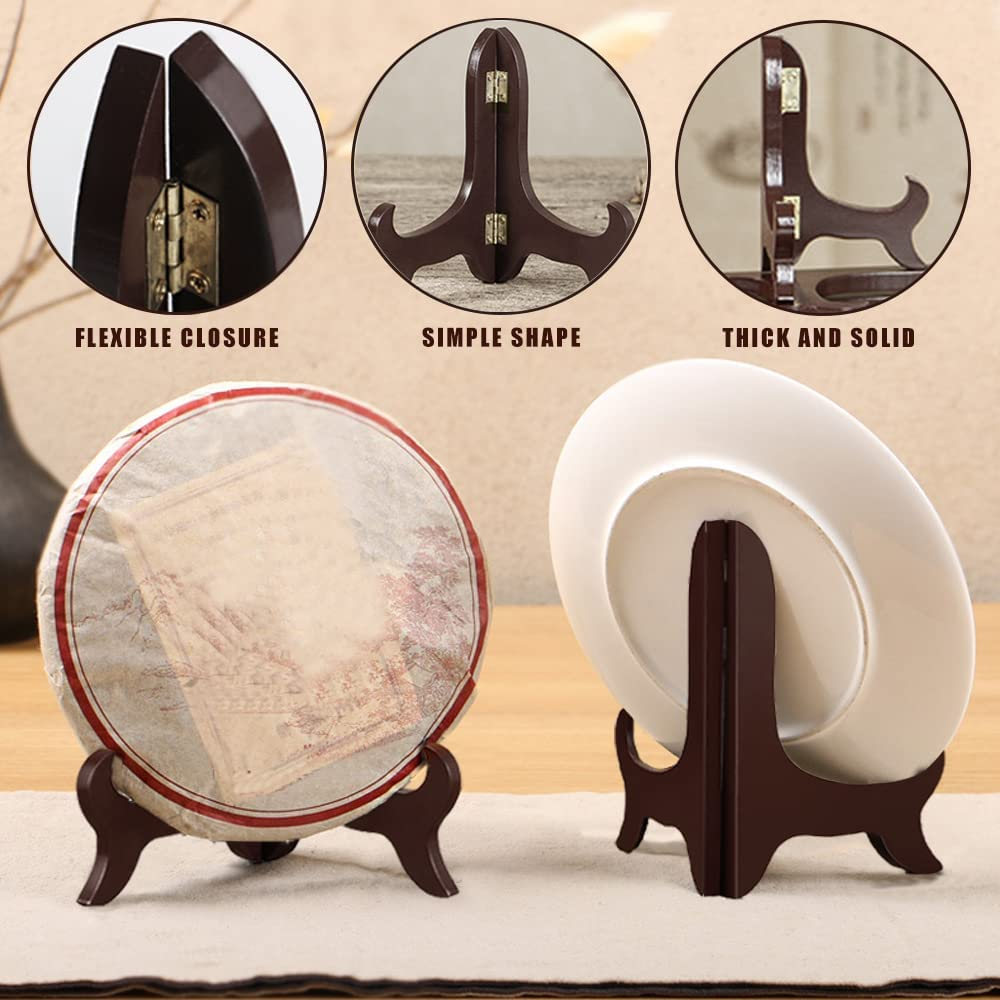2 PCS Wooden Plate Stands, Wooden Decorative Plate Stand, Wooden Display Stand, for Home Decorations, Picture Frame, Easels, Artwork (20 CM) image number 3