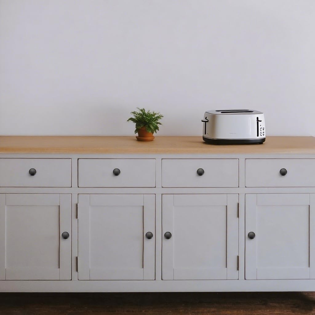 Winbay 8 Pack Cabinet Knobs, Solid Furniture Handles, 50G per Kitchen Pull, for Dresser, Drawer, Cupboard and Wardrobe, Heavy Duty Zinc Alloy Material, Matte Black