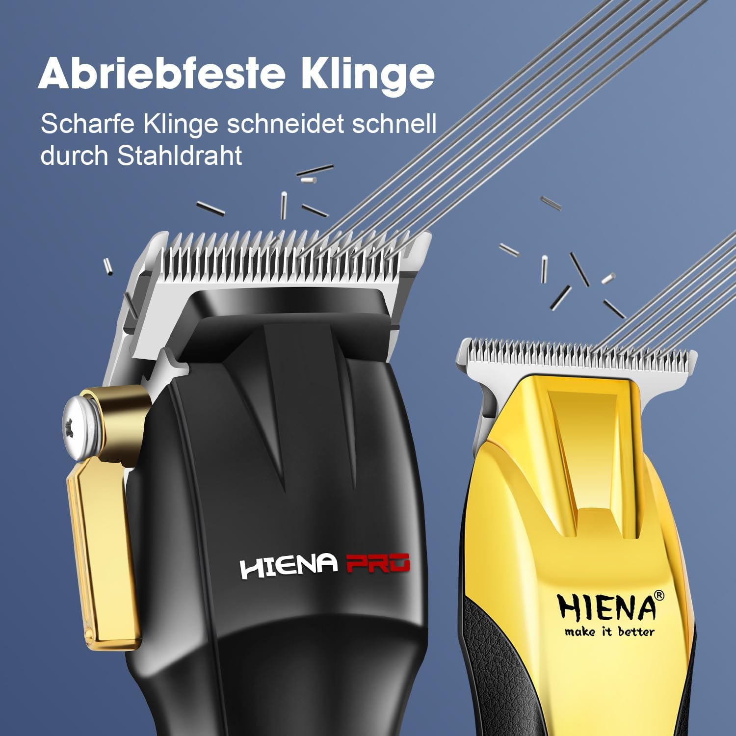 HIENA PRO Hair Trimmer Kit, Professional Hair Trimmer, Black Gold, Stainless Steel Blades, 1 Count image number 2