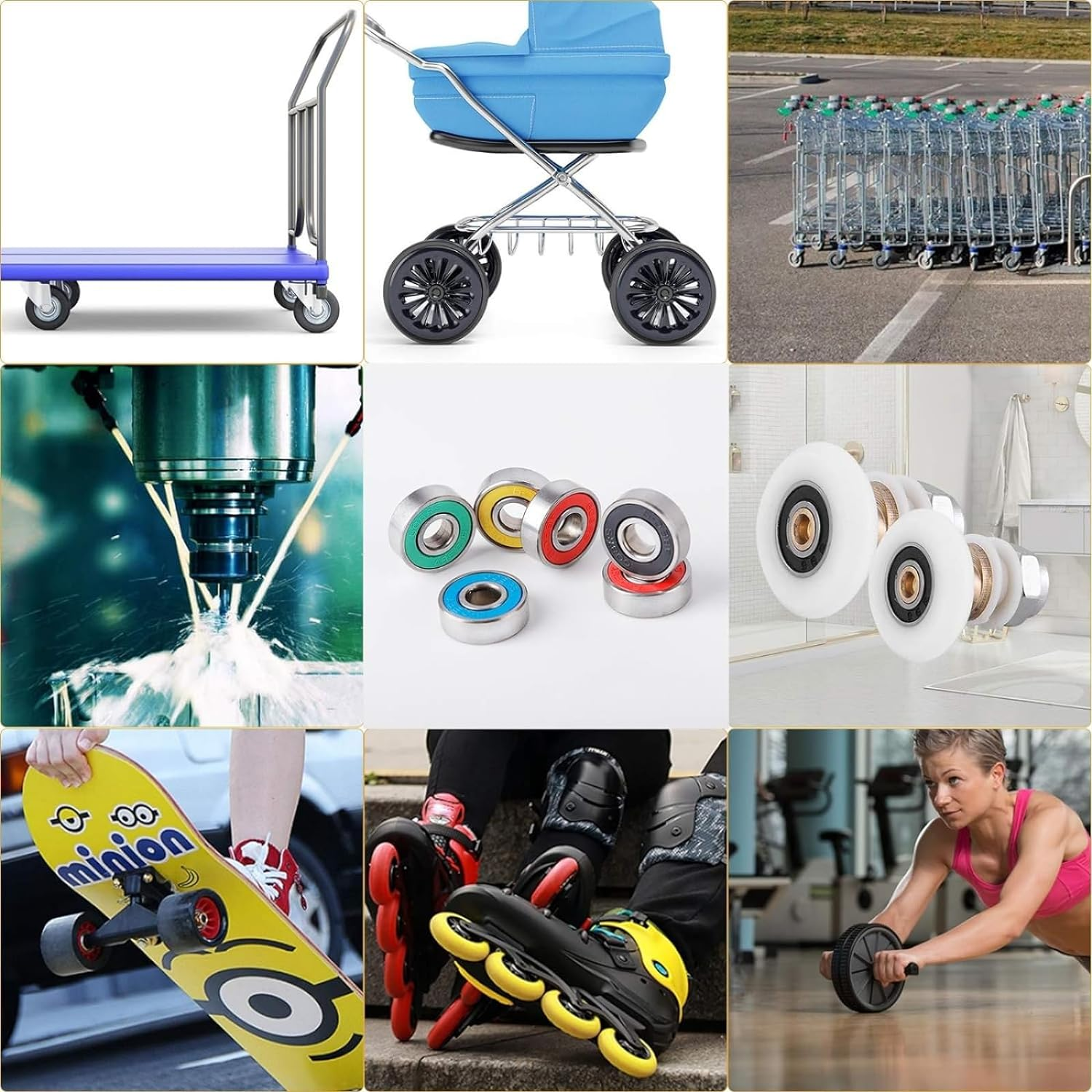 GAIVEK 20 Pcs 608RS Skateboard Bearings,Roller Skate Wheels Scooter ABEC-9 Rubber Sealed Metal Spare Bearing for Four-Wheel Longboard Stunt Scooters Inline Skates (Colorful) image number 6