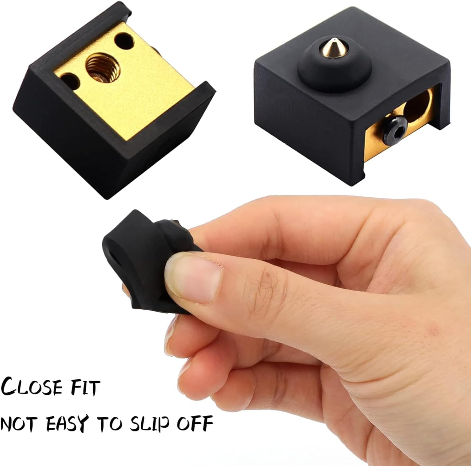 Hunken 6-Pack 3D Printer Heated Block Silicone Covers, Hotend Silicone Socks, Protective Covers, 3D Printers-Heat-Resistant Accessories Compatible with Ender 3 V3 SE, Ender 5 S1, Ender 7 image number 3