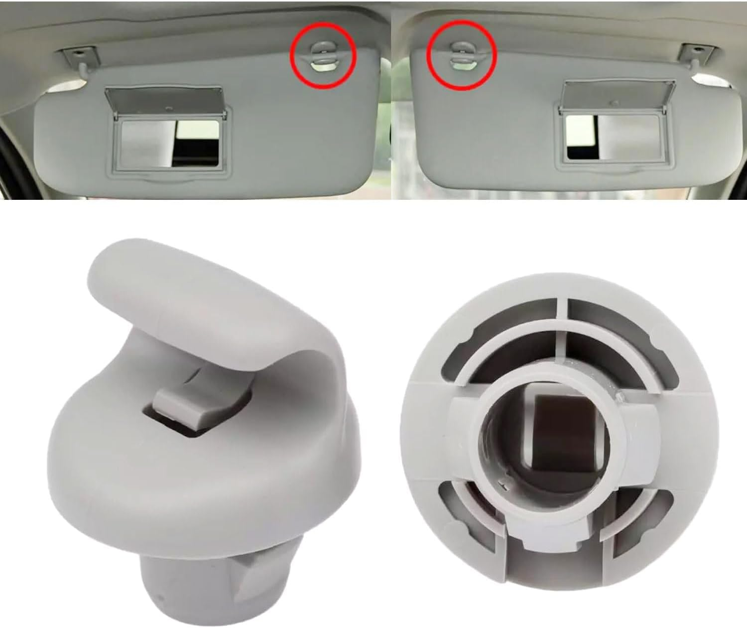 2Pcs 96409BC402 Sun Visor Bracket Clips & Hook, Replacement for Nissan Qashqai J10 2007-2013 Dualis 2007-2014, Interior Sun Visor Repair Fixing Clips Set image number 3