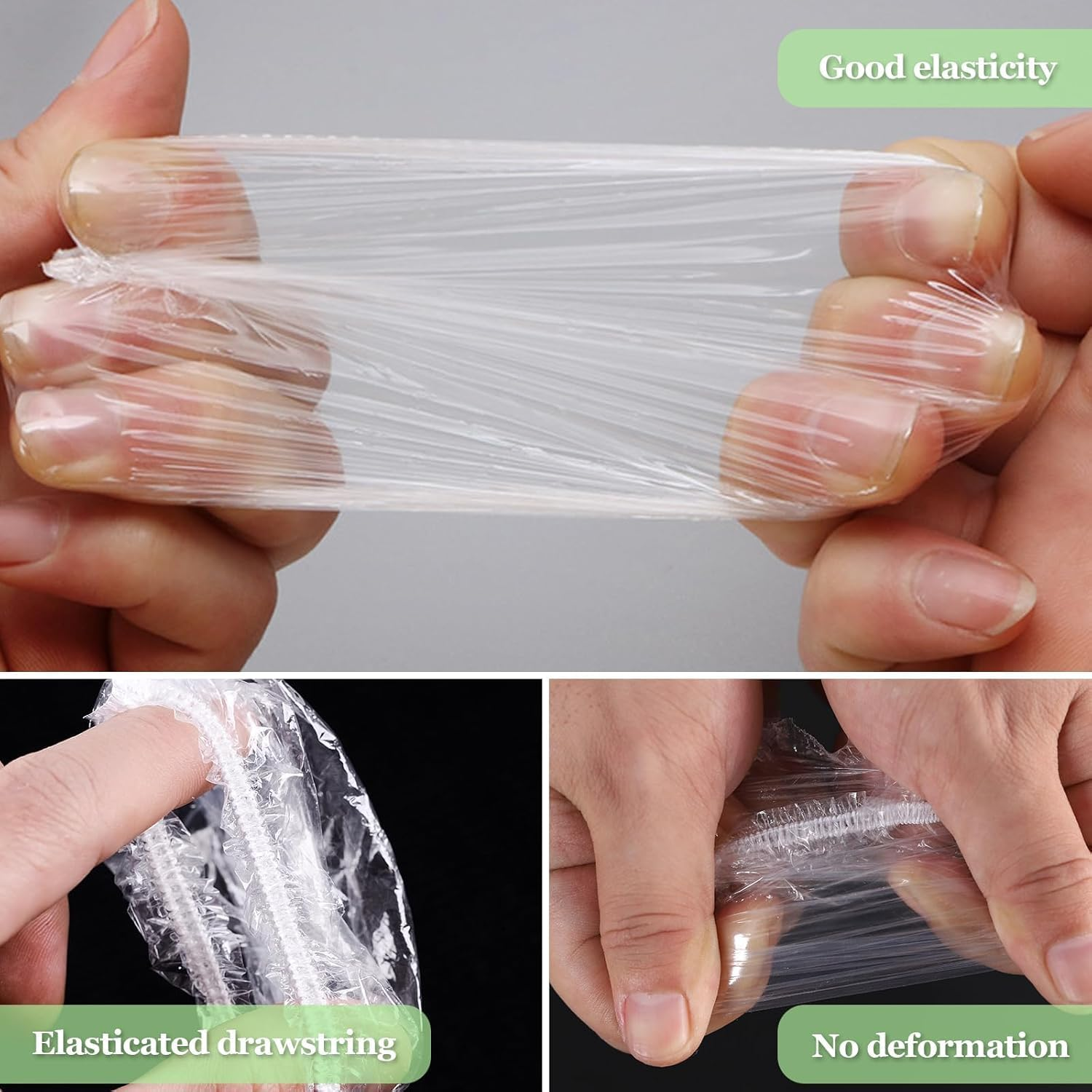 Gragra 100 Pcs Clear Disposable Ear Covers, Caps Disposable Elastic Clear Shower Water Ear Covers, for Bathing, Hair Colouring and Beauty Treatments, Spa Home Use Hotel and Hair Salon image number 2