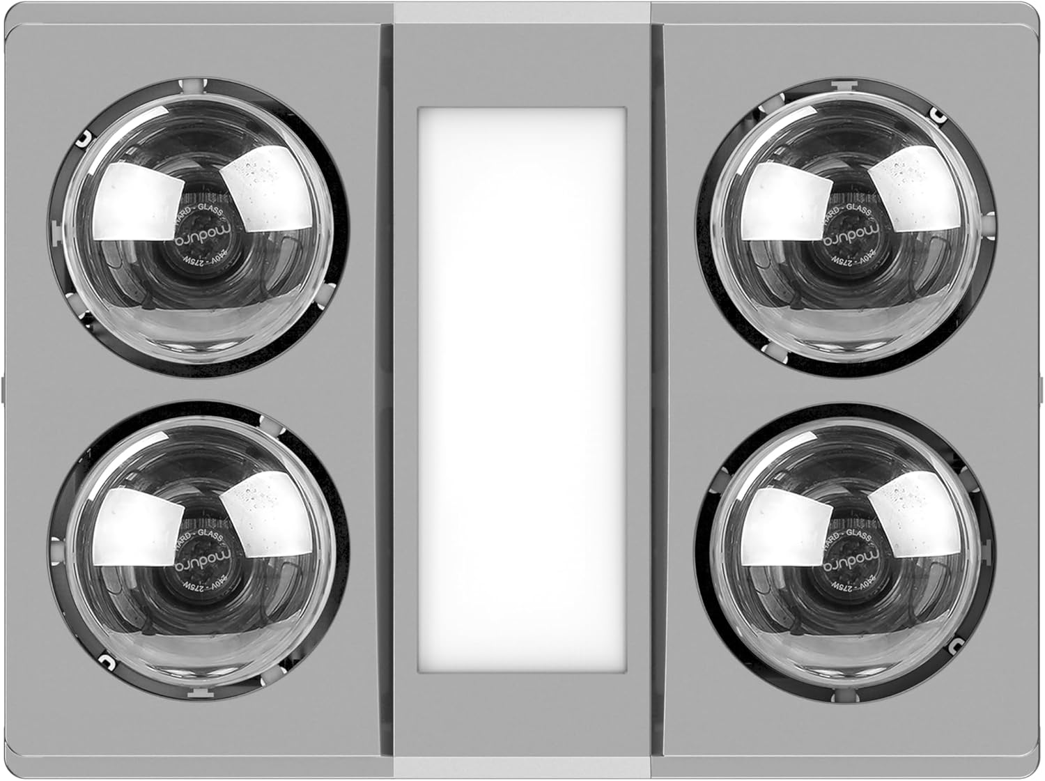 Modura Alllux4 Bathroom 3-In-1 Heater Fan Exhaust 16W Tricolour LED Panel 4X275W Infrared Instant Heat (White)