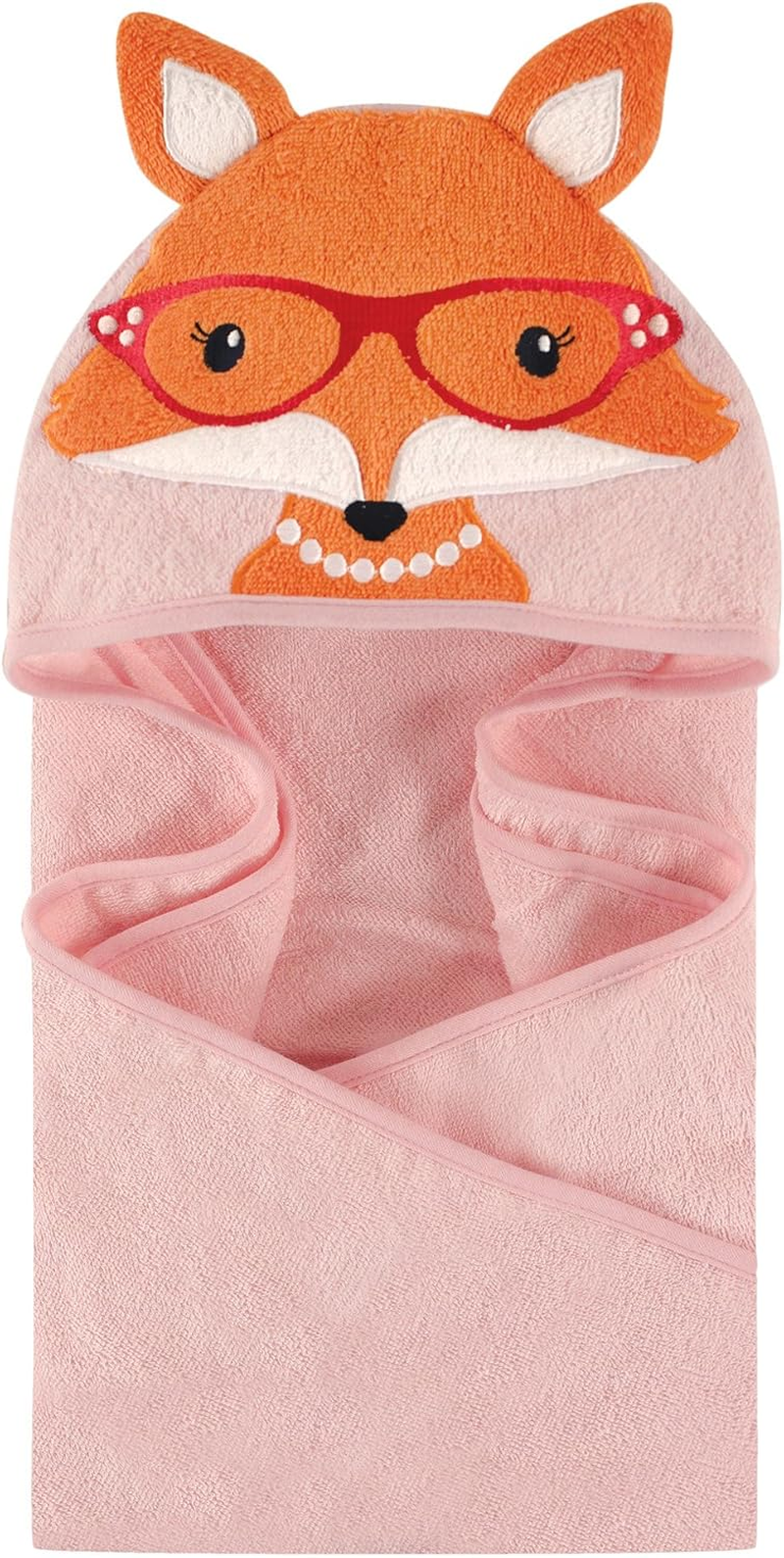 Hudson Baby Unisex Baby Cotton Animal Face Hooded Towel, Boho Fox, One Size image number 4