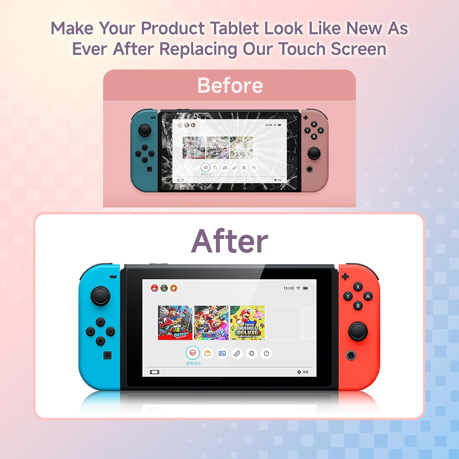 Gugxiom LCD Screen and Digitizer Touch Screen Replacement Parts ONLY for HAC-001, Screen Replacement for HAC-001, Gugxiom51Xy7Tn360 image number 4