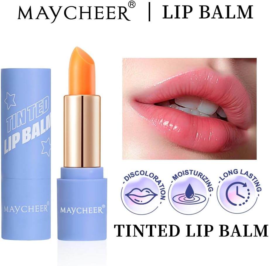 Color Changing Lipstick, Ph Adjusting Lipstick,Transferproof Colour Changing Lip Stick,Deep Nourishment Long Lasting Moisturizing Glossy Shine Lip Gloss for Women & Girls (Cherry Blossom Pink) - Ruby Red image number 7