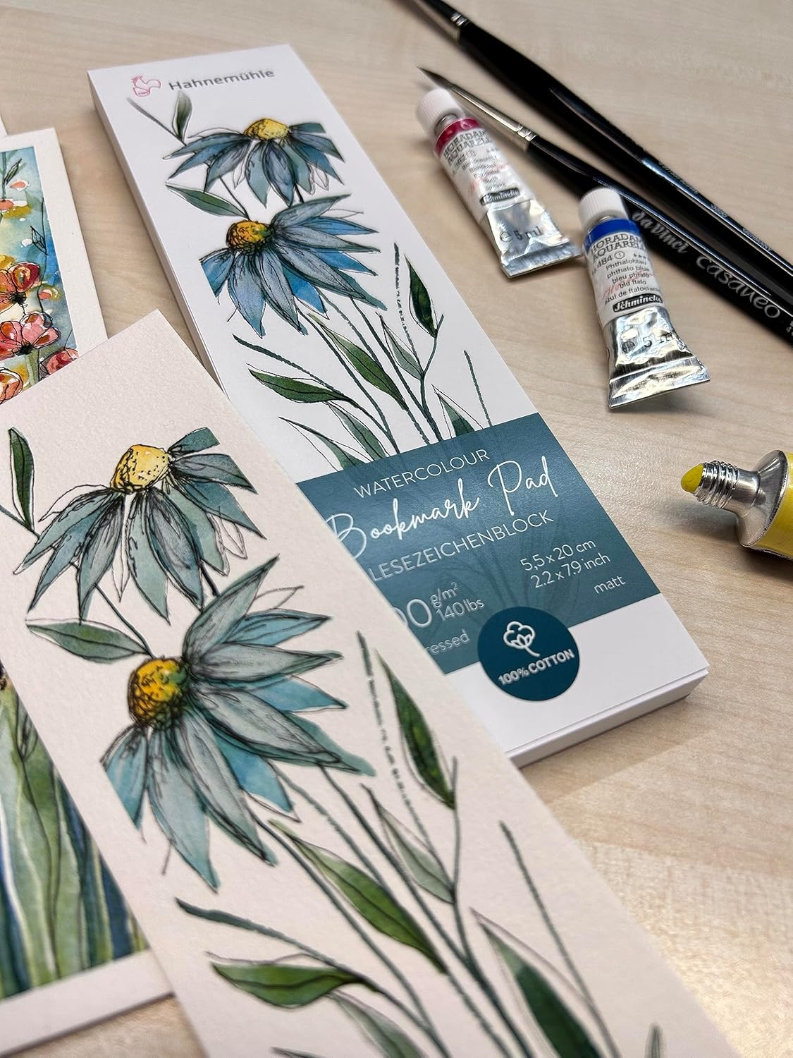 Hahnem&uuml;hle Watercolour Bookmark Pad image number 2