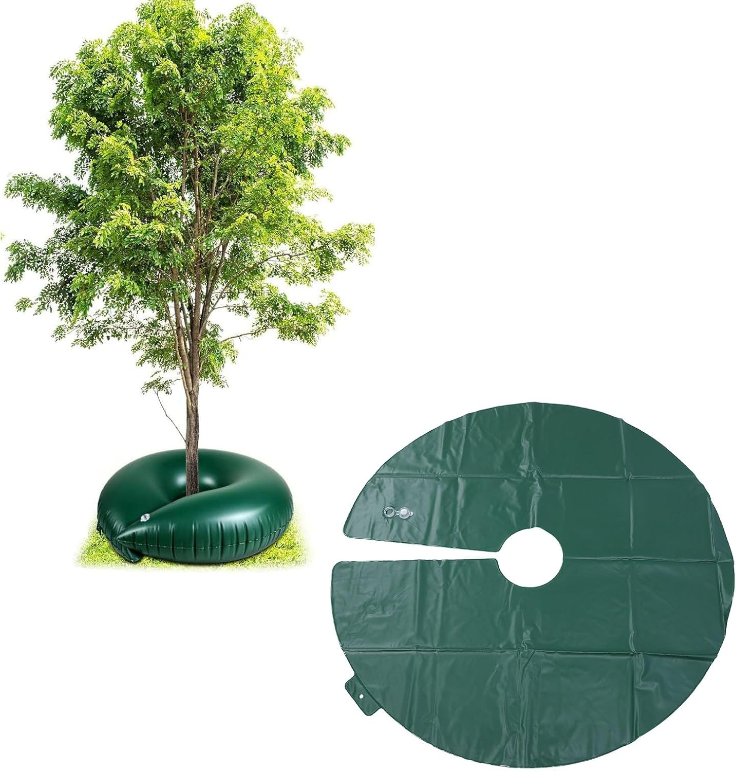 10 Gallon Tree Watering Rings, Slow Release Tree Watering Bag 23.6Inch PVC Drip Irrigation Water Pouch round Watering Bags Automatic Drip System for Planting Gardening Trees