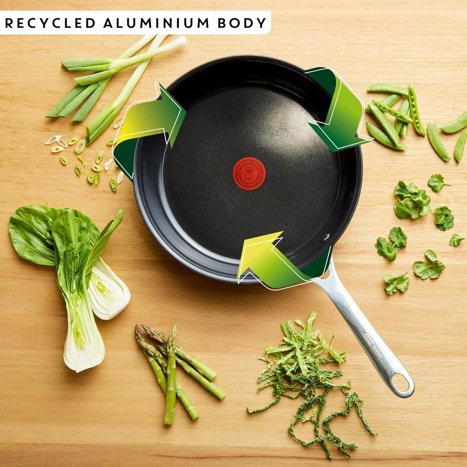 C471S255 Jamie Oliver by Tefal Enjoy Ceramic Induction Hard Anodised Twin Pack 24Cm/28Cm Frypan ​+ Bonus Pan Protector​ image number 3