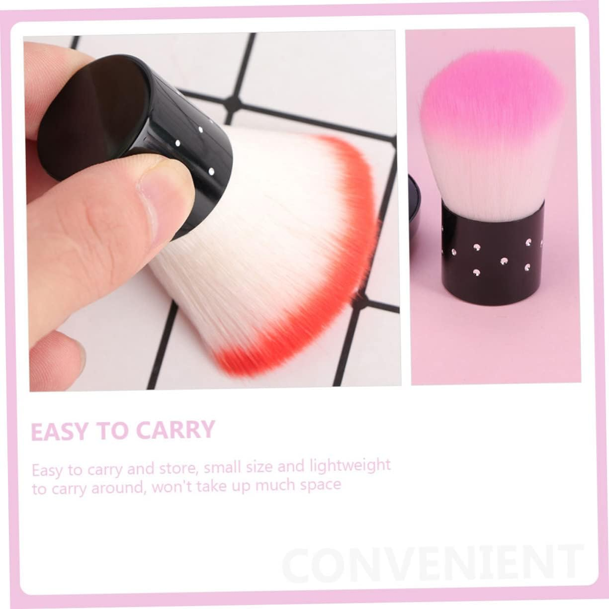 HEALEEP 2Pcs Nail Dust Brush Bristle Cleaning Brush for Manicure Nail Cleaner Dusting Powder for Women image number 4
