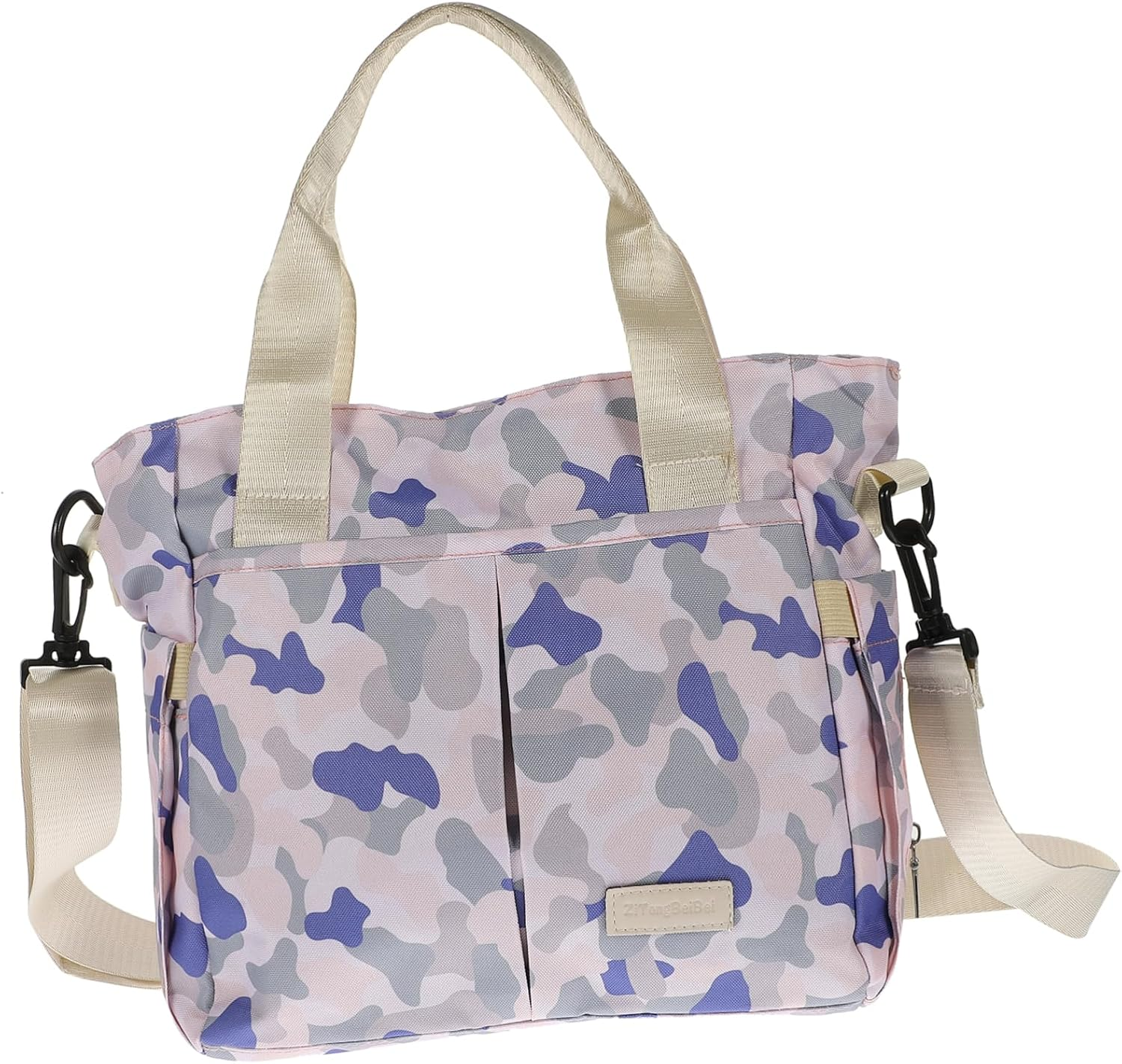 Hohopeti Large Baby Care Storage Bag for Moms Blue Camo Diaper Handbag Multi-Functional Travel Tote Shoulder Strap for Outdoor and Daily Use image number 2