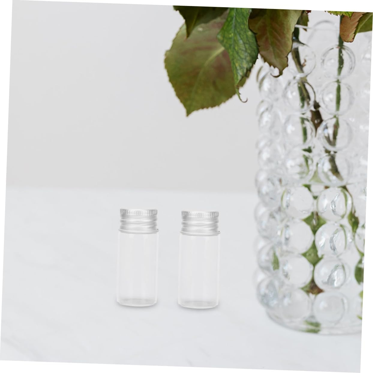 WOONEKY 24Pcs Tiny Glass Vials Screw Caps Mini Glass Bottles for Sample Storage Leakproof image number 4