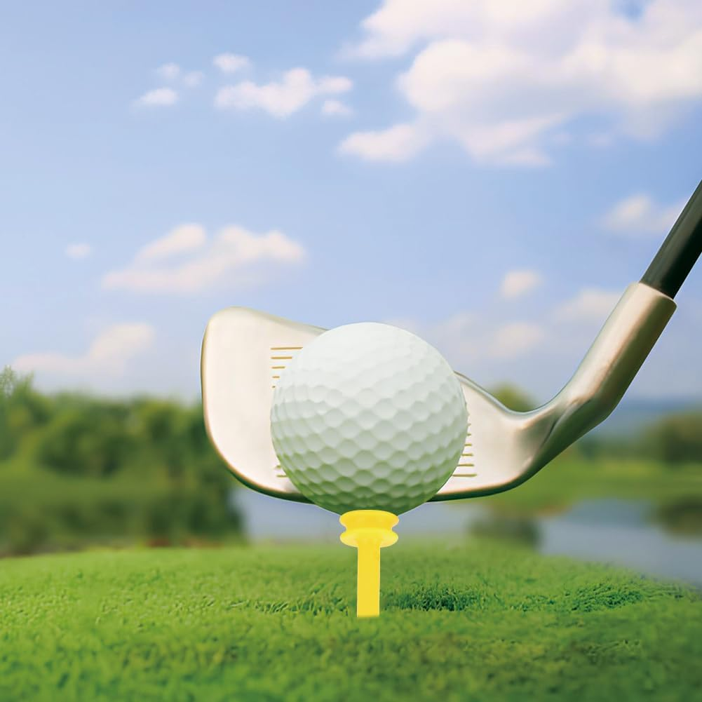 Plastic Golf Tees, Professional Bulk 100Pcs Unbreakable with Height Control Cushion Top Reusable Castle Design for Men and Women Outdoor Practice Nail Limit Pin Golfer Accessory image number 4