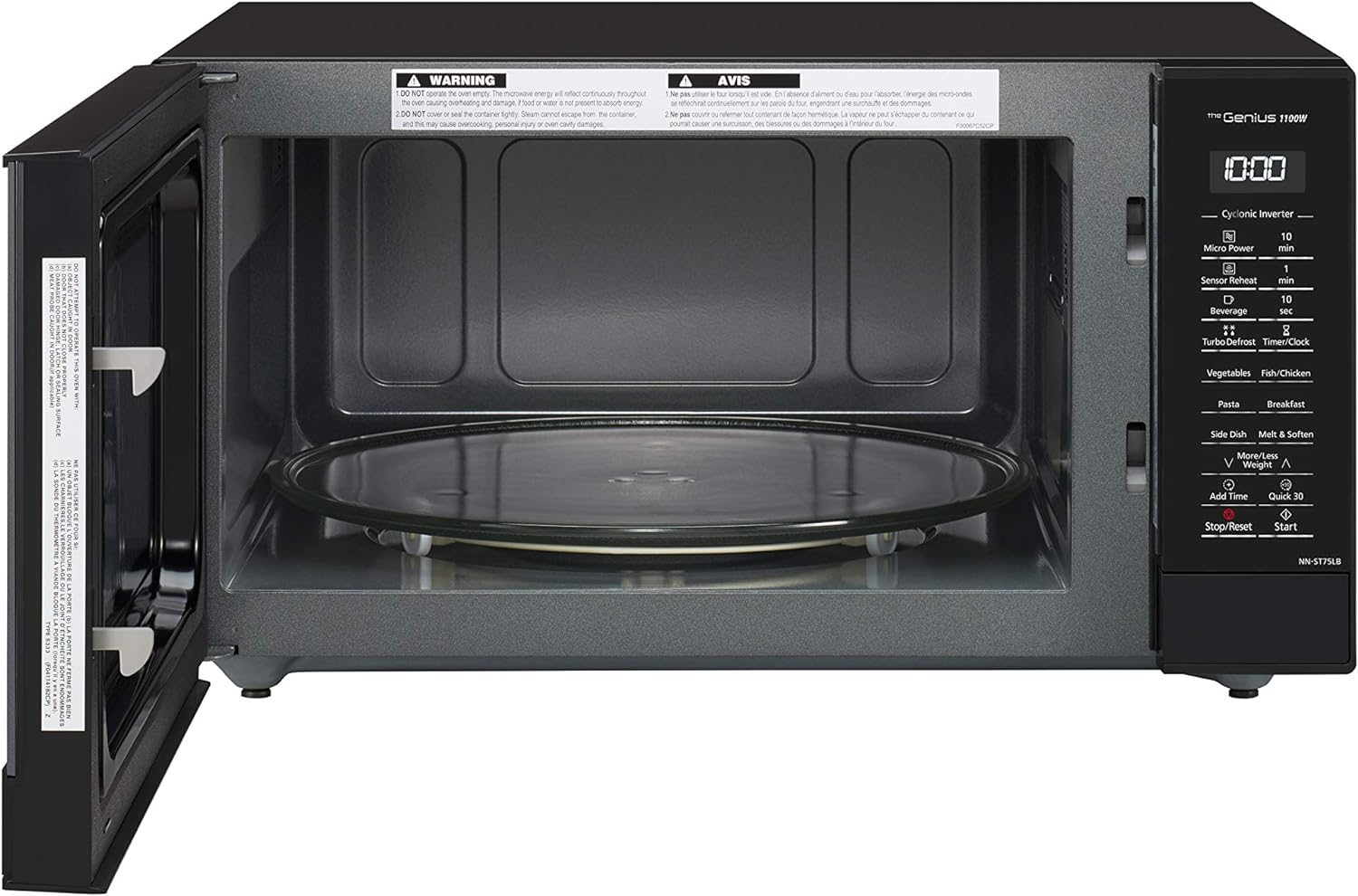 Panasonic 44L 1100W Cyclonic Inverter Microwave Oven, Black (NN-ST75LBQPQ) image number 3