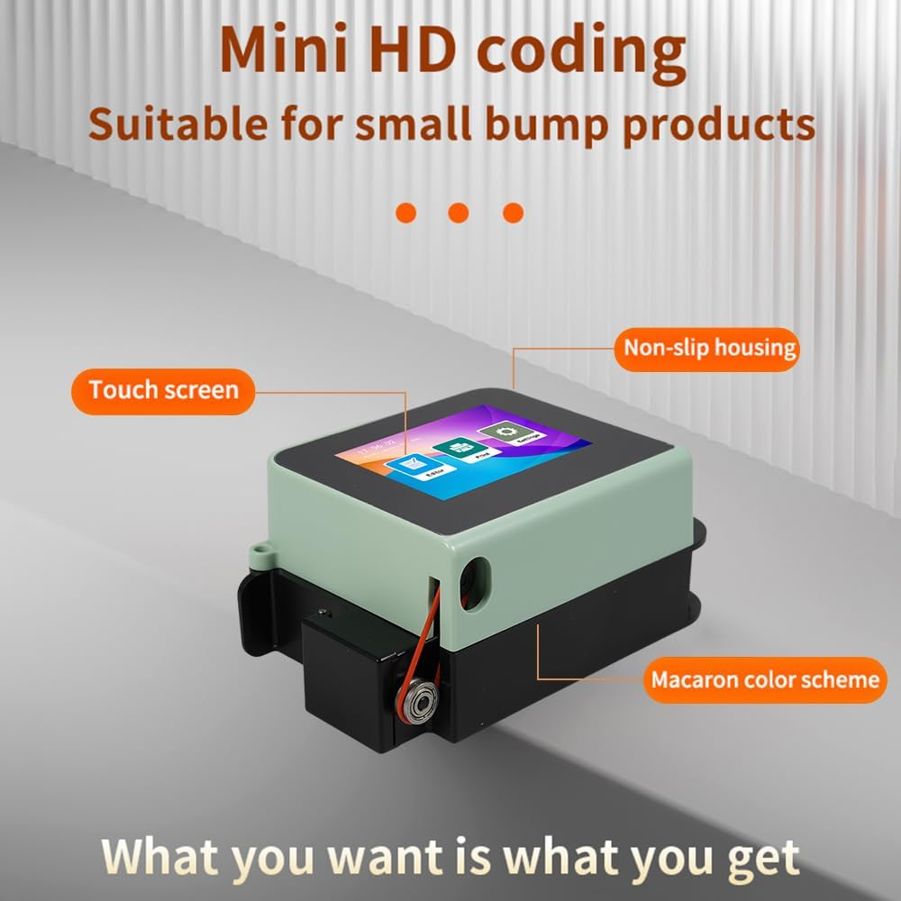 Mingzhe Inkjet Printer Mini Handheld Printer Portable 600DPI High Definition Inkjet Code Printer with 2.4Inch LED Touchscreen and Quick-Drying Ink Cartridge for Label/Production - Orange image number 3