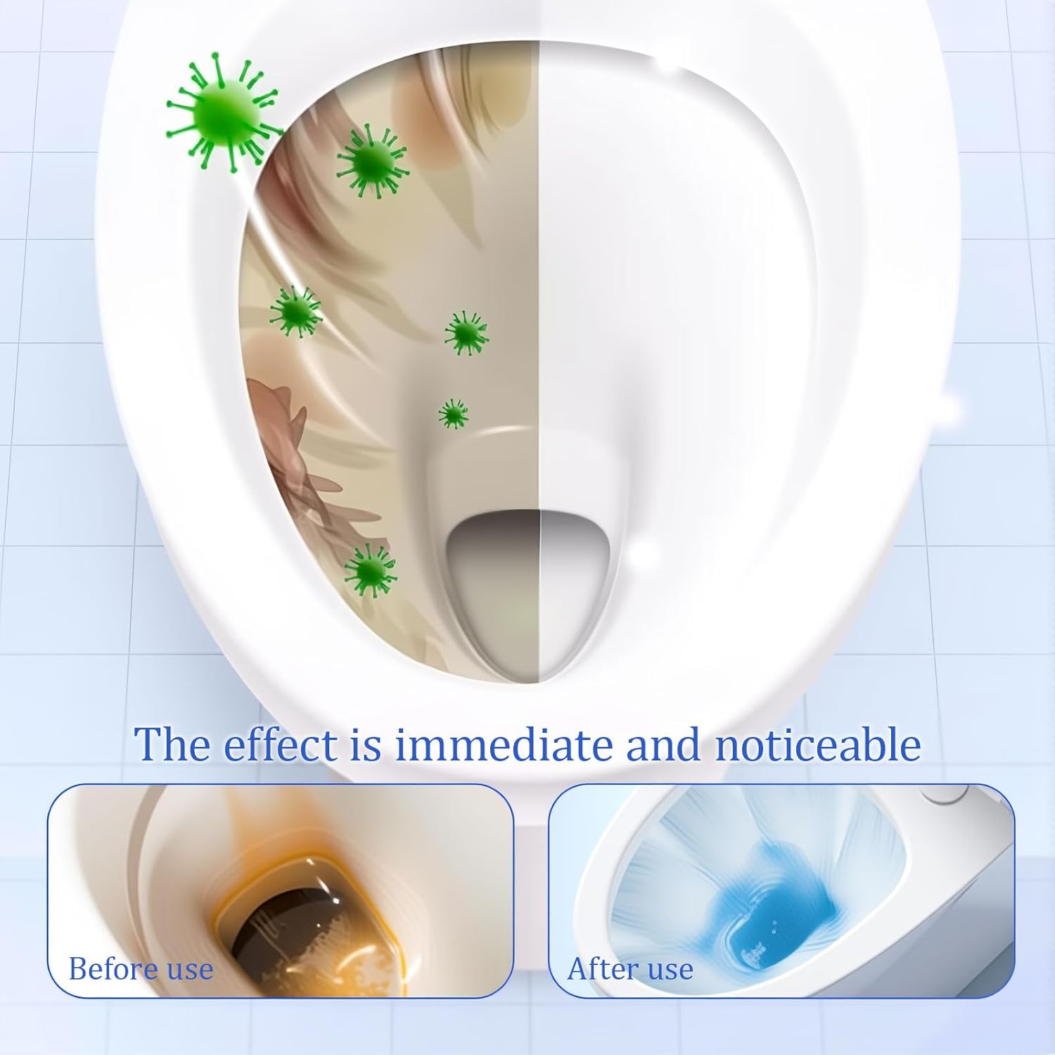 24-Pack Automatic Toilet Bowl Cleaner Tablets, Toilet Tablets, Bathroom Toilet Tank Cleaner Deodorizers, Apply to Clean Automatic Bowl, Provide You with Continuous Cleanliness image number 2