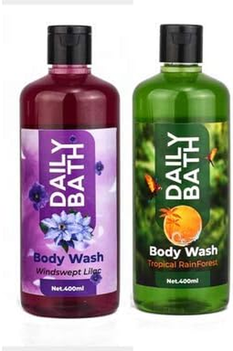 Jeehukm All Skin Types Daily Bath Body Wash Windswept Lilac & Tropical Rain Forest Pack of 2 (400 ML EACH) BATH LOAF FREE image number 6