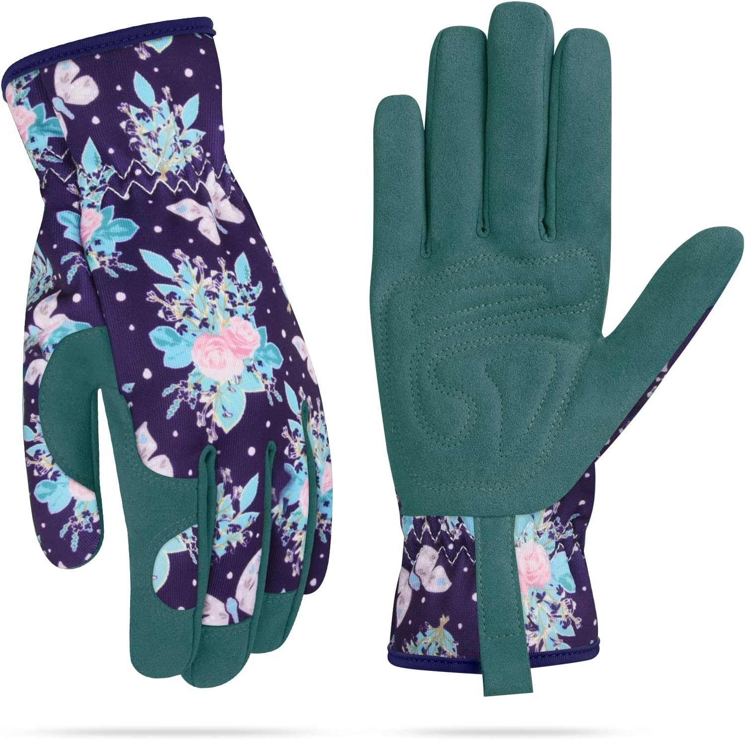 Womens Gardening Weeding Working Gloves, Leather Garden Glove for Women Thorn Proof No Stab for Digging, Planting,Pruning