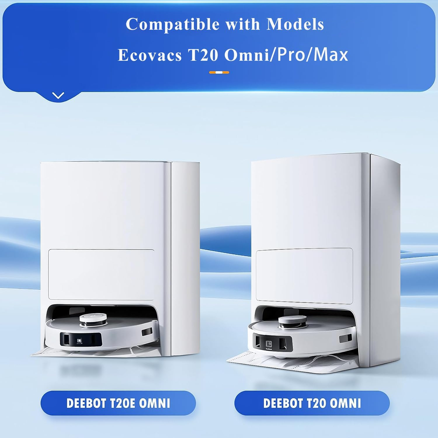 Bibemorol Replacement Parts for ECOVACS Deebot T20 Omni/Max/Pro,Ecovacs T20E T20 Max Vacuum Cleaner Accessories Kit, 1*Main Brush+ 4*Hepa Filters+ 6*Mop Pads+ 6*Vacuum Bags+ 6*Side Brushs image number 5