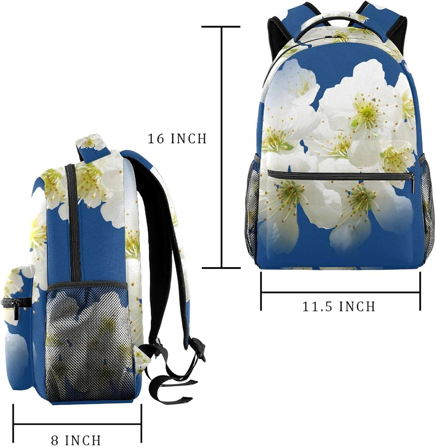 Cherry Blossoms Hell White Spring Backpack Students Shoulder Bags Travel Bag College School Tote Backpacks image number 3