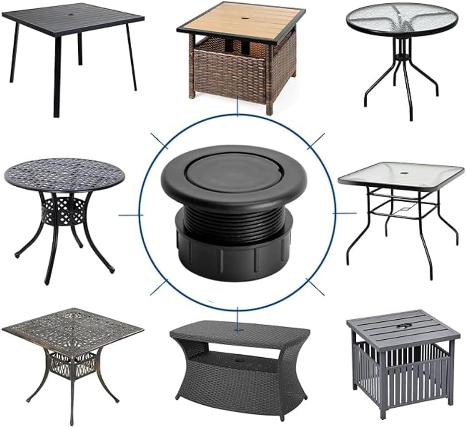 Umbrella Hole Cover for Outdoor Table - Waterproof Plug & Cap Set, Fits Patio Yard Garden Furniture, Dustproof Ring Insert for Holes(2Pcs) image number 1