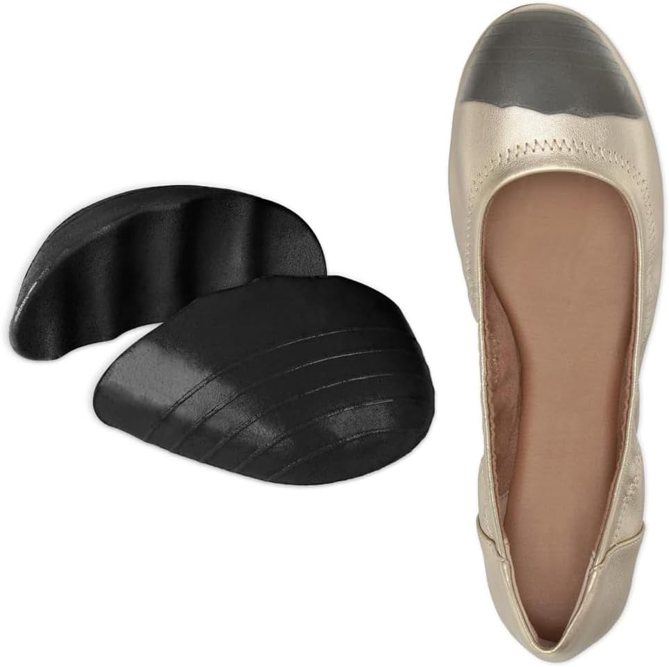 Toe Filler Inserts, Shoe Filler Inserts for Loose Shoe, 2 Pairs Toe Cushion Fillers Make Shoes Fit,Half-Size Insoles Shoe Too Big for High Heels,Toe Cushion Fillers Half Size Shoes Fitter,Black Round image number 3