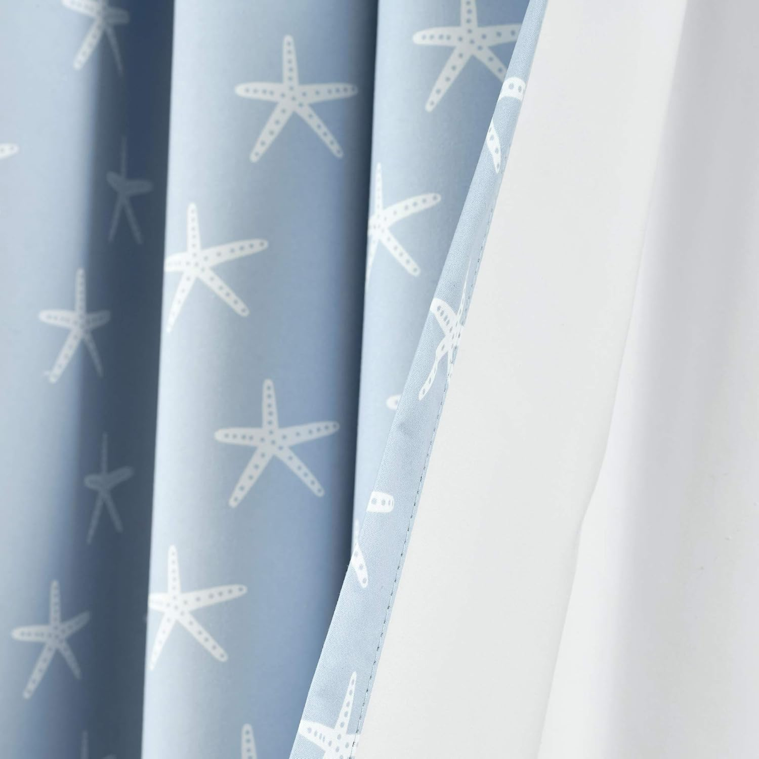 Lush Decor Seaside Starfish Blackout Window Curtain Single Panel, Blue image number 4
