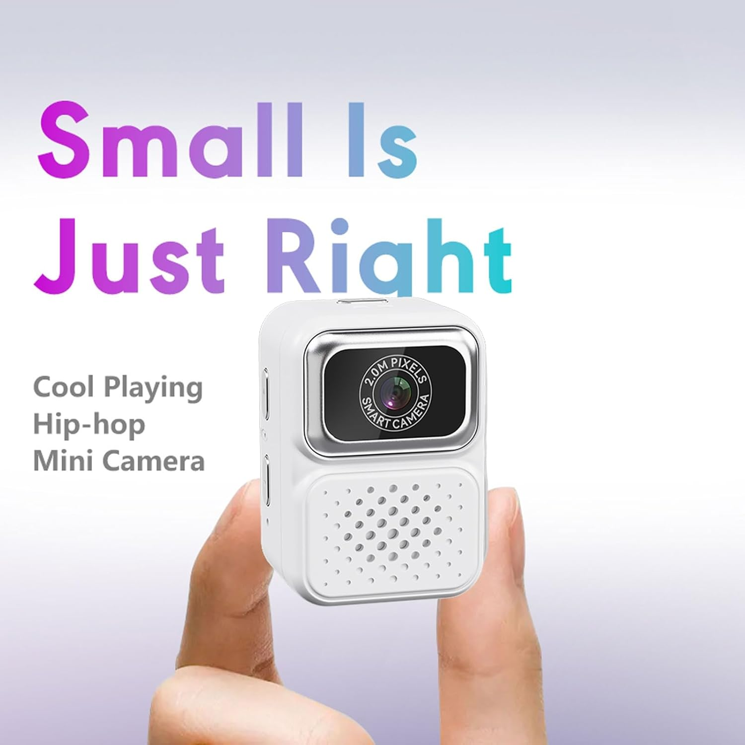 Zopsc 1080P Keychain Camera, Tiny Retro Digital Camera, 2MP Photos, 128GB Expandable, Portable Pocket Video Recorder for Travel & Study (White) - White image number 2