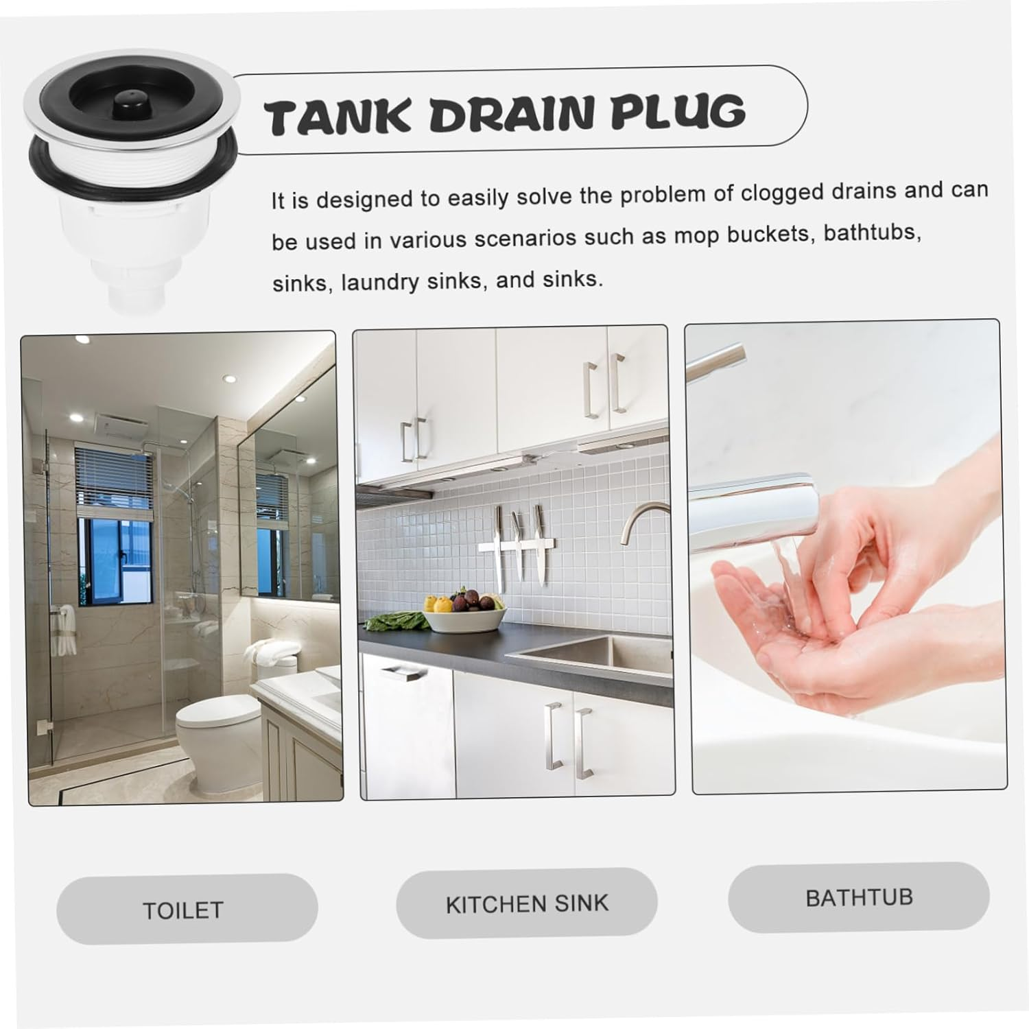 TOYZFRIENDY Ceramic Basin Drain Plug Shampoo Bed Strainer Anti-Clogging Sink Hair Catcher for Salon Use image number 1