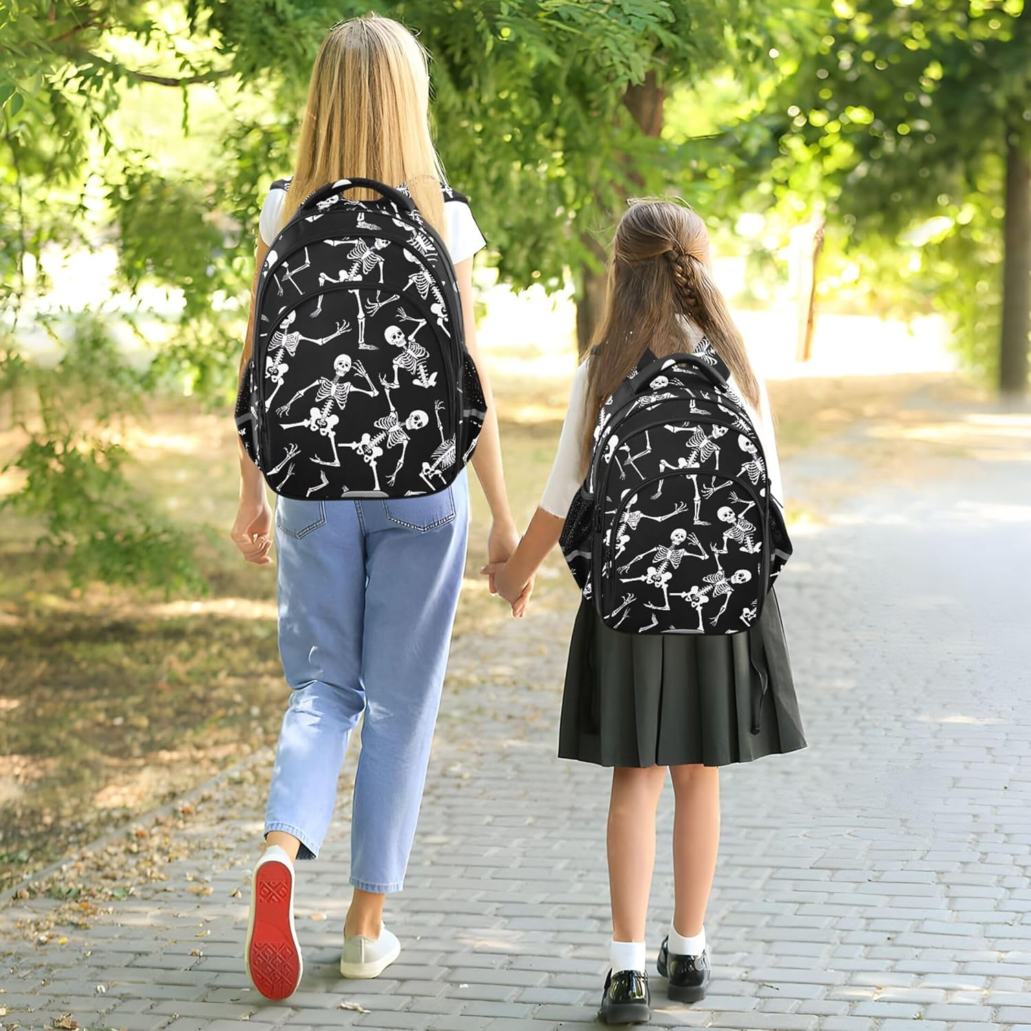 Joisal Skeletons Dancing Kids Backpack Toddler School Bag Custom Personalized Print Daypack Children Elementary Students image number 4