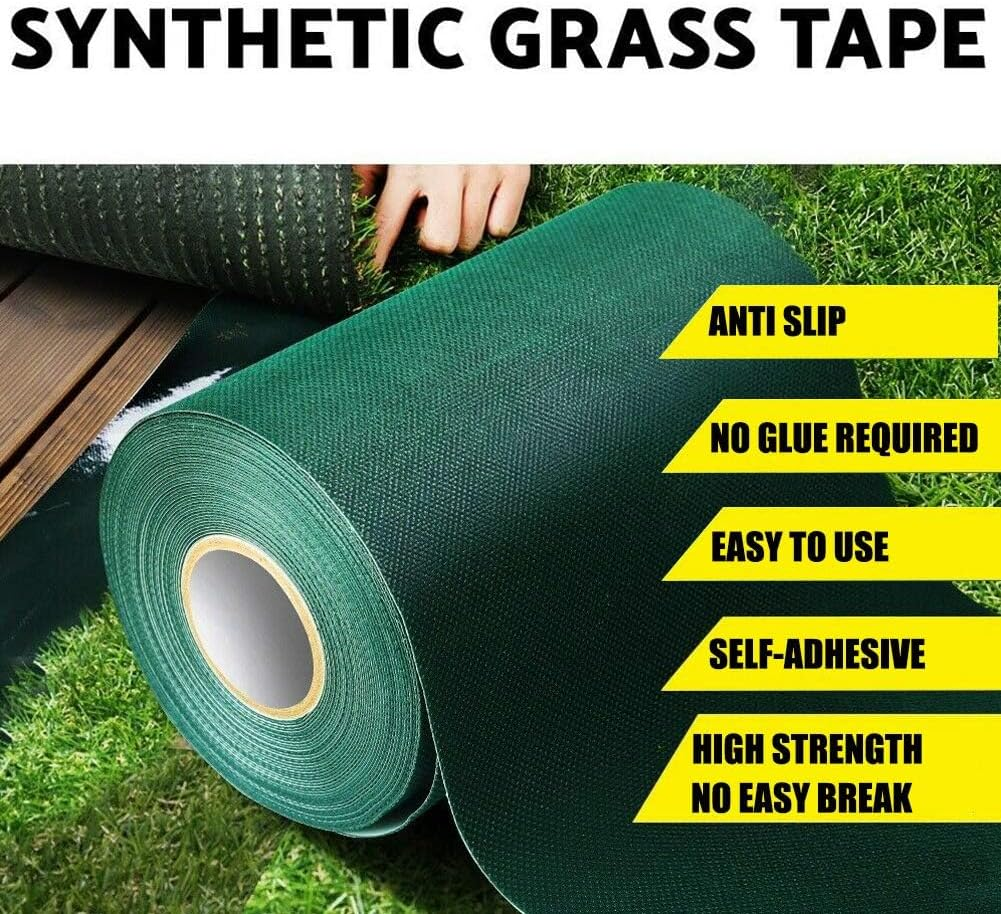 Artificial Grass Seam Tape Hoship 6&rdquo; X 32 Feet Heavy Duty Adhesive Outdoor Indoor Lawn for Carpet Grass Mat Turf Seam Jointing （15Cm&times;10M） image number 2