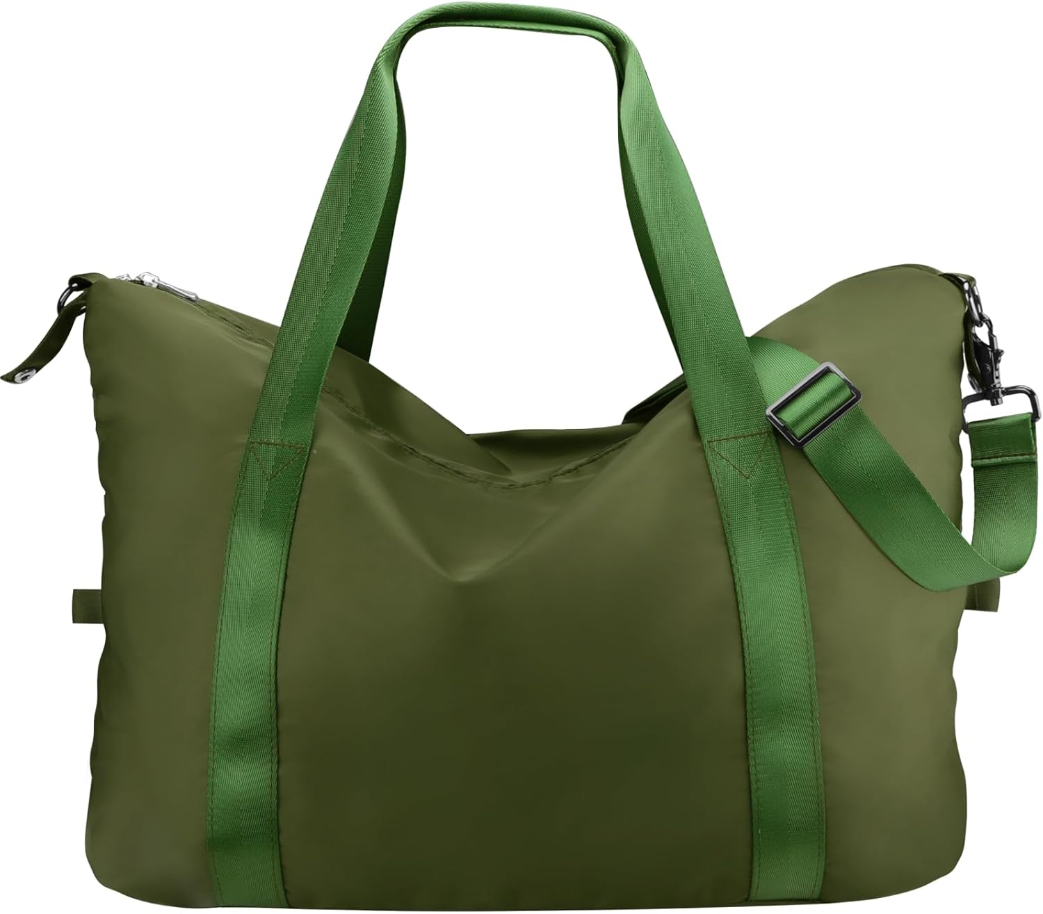 WALNEW Large Folding Gym Tote Bag for Women Men, Travel Carry on Overnight Weekender Duffle Bag, Waterproof Lightweight Sports Duffel Bag with Wet Pocket, Black