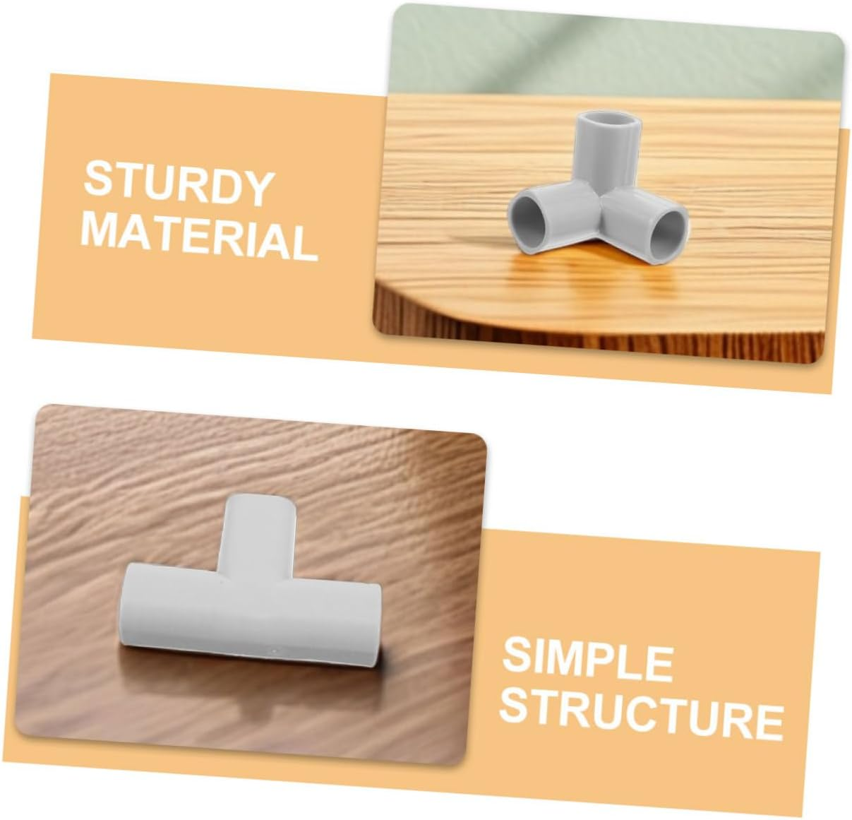 2Pcs Playpen T Connectors and T-Shaped Elbow Fittings for Baby Play Yard, 22Mm Inner Diameter National Standard, Indoor Toddler Safety Gate Replacement Joints Set image number 4