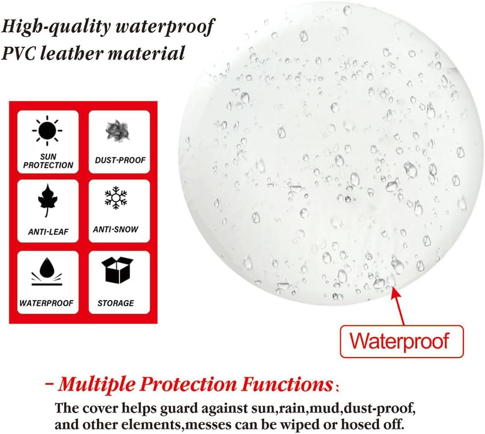 14 Inch Spare Tire Cover,White PVC Wheel Cover for Boat Camper Caravan RV Van SUV Sport Travel Trailer Tyre Diameter 24/ -27'' 60Cm~69Cm,175/80R13 Compatible with Suzuki Jimny 205/70R15 image number 5