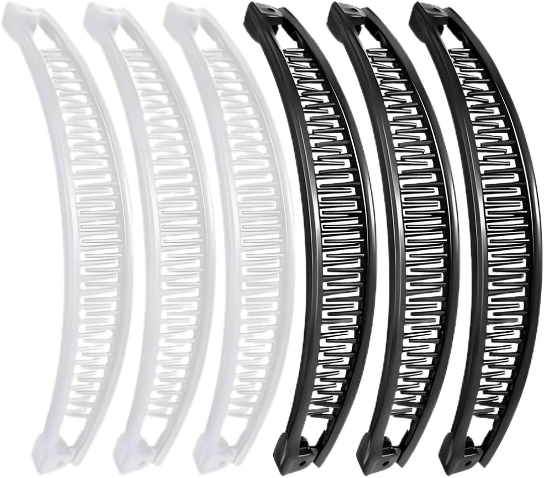 ZORVUJI Pack of 6 Banana Hair Clips, Vintage Hairpins, Banana Clamps, Fish Tail Hair Clips, Ponytail Banana Clip, Hair Accessory for Women and Girls image number 4