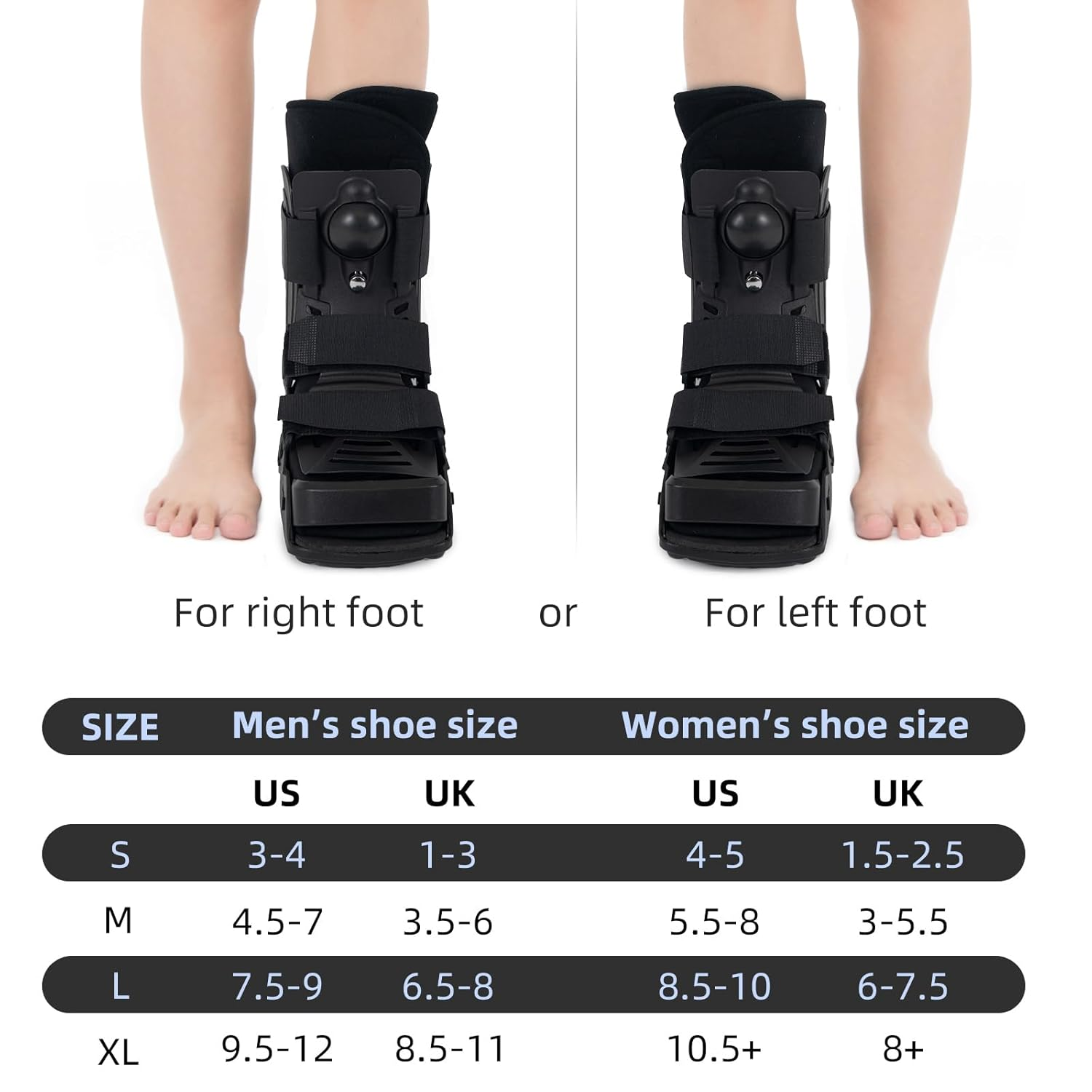Inflatable Walking Boot, Air Cam Walker Fracture Boot Orthopaedic Boot for Sprained Ankle, Short Air Walker Brace for Broken Foot Achilles Tendon Injury Black (Large) image number 3