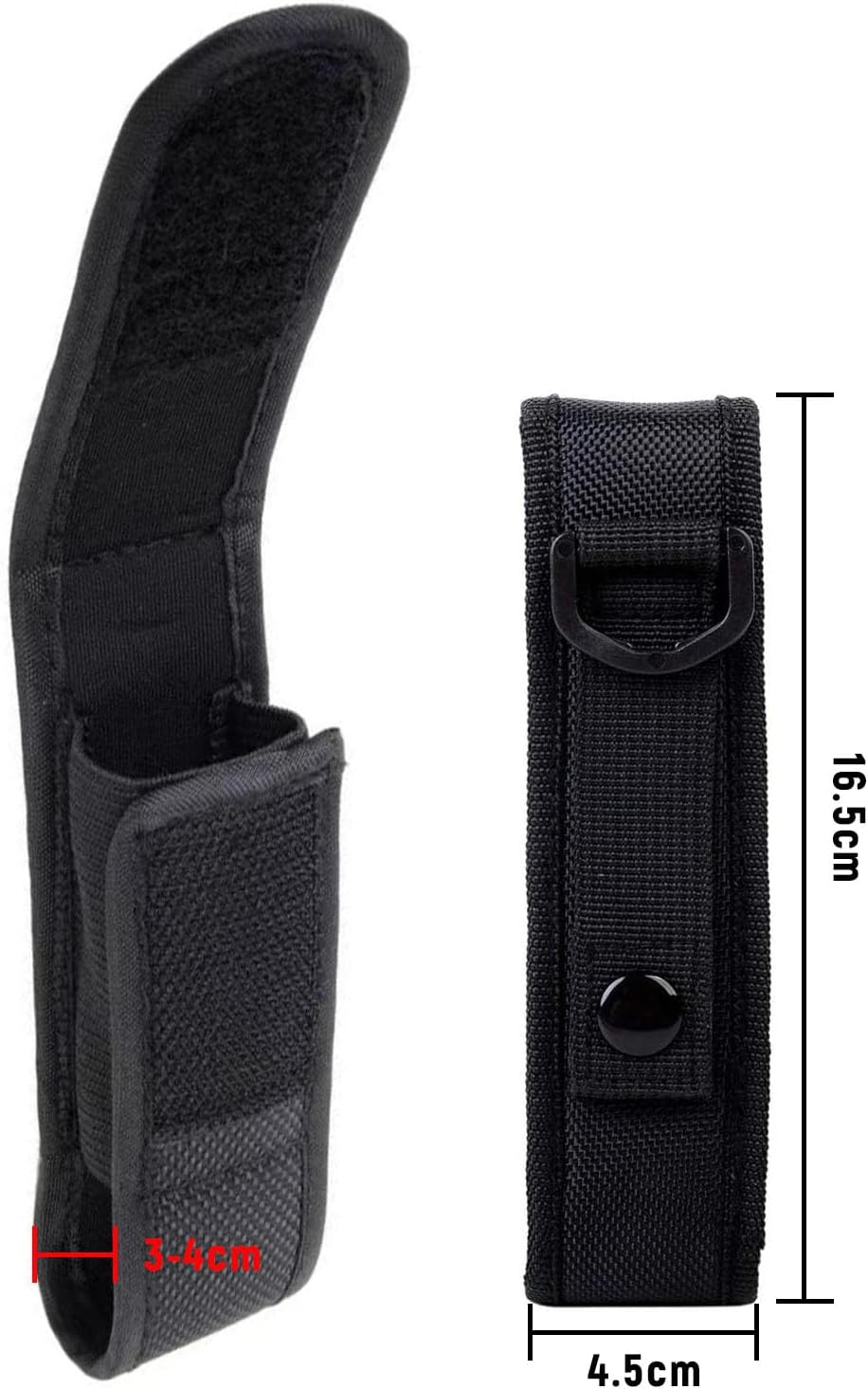 Sdhgerh Portable Torch Bag Oxford Fabric Torch Holder Belt Bag with Hook and Eye Closure for Hunting Outdoor Camping Hiking Fishing Black 16.5 X 4.5 X 4 Cm image number 5