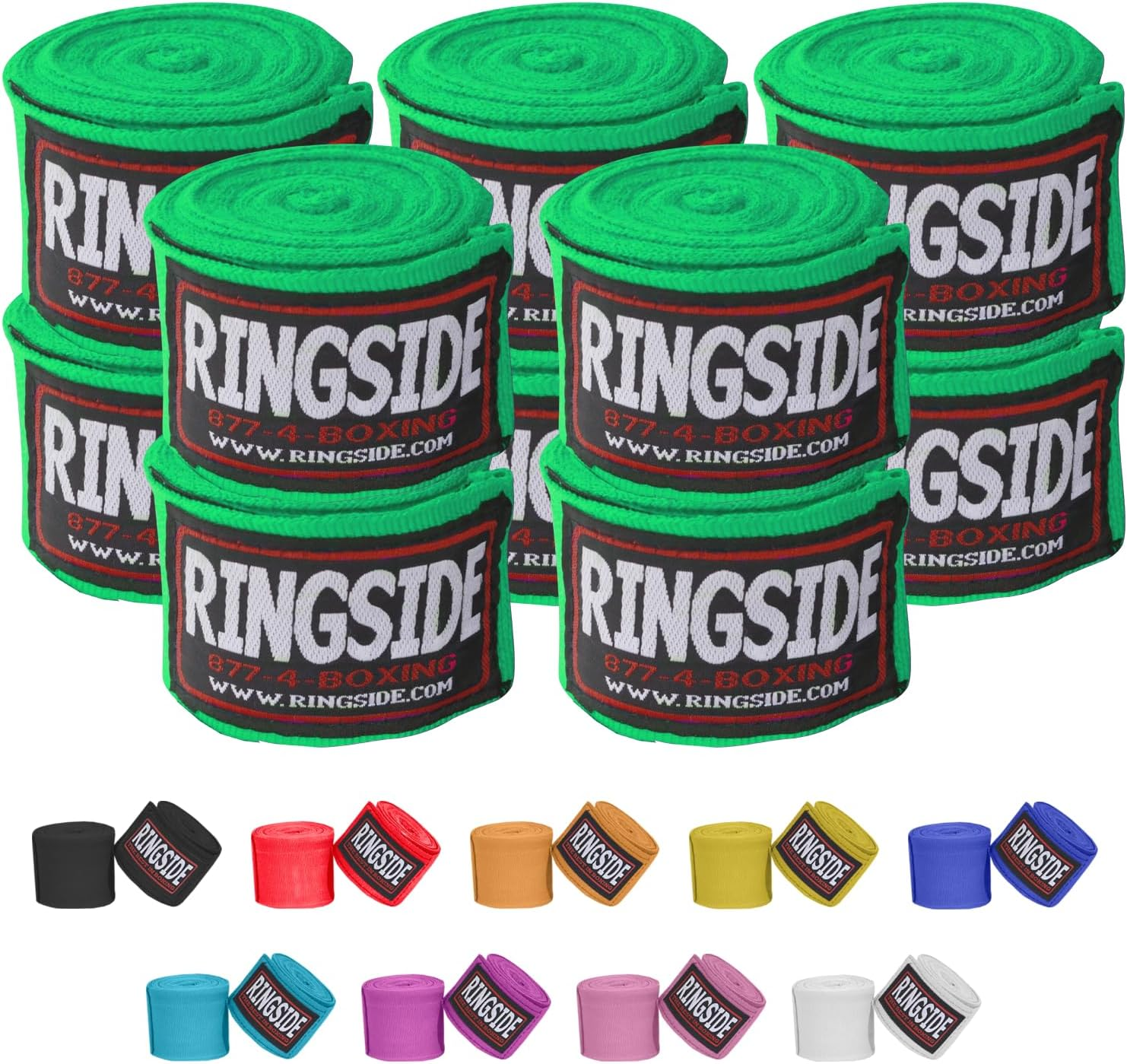 Ringside Mexican Style Boxing Hand Wraps (5 Pairs Pack) - Blue image number 6