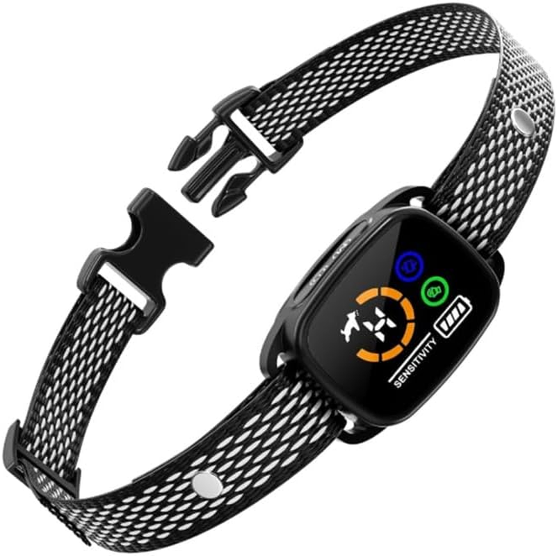 Small Dog Bark Collar, Rechargeable anti Bark Collar for Small Dogs-Bark Control Device with Adjustable Sensitivity and Intensity Beep Vibration Bark Collar (Black) image number 3