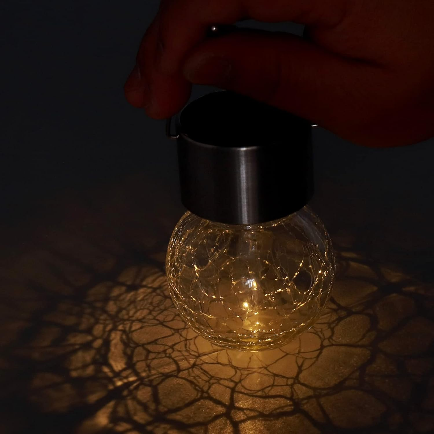 Hanging Solar Lights, Warm White Light Color Solar Outdoor Lights Hanging for Wall for Lawns for Doors image number 2