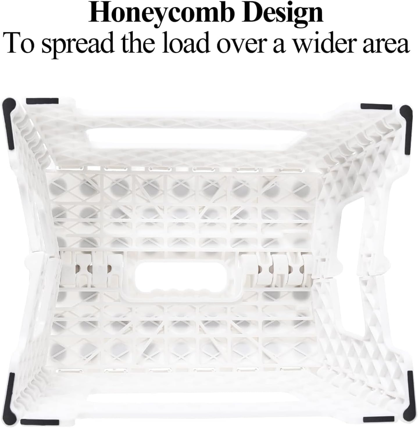 Folding Step Stool, Plastic Foldable Step Stool for Kids Adults - Holds up to 310 Lbs Foot Stool with Non-Slip Surface, Carry Handle for Kitchen Bathroom Bedroom (White) image number 5