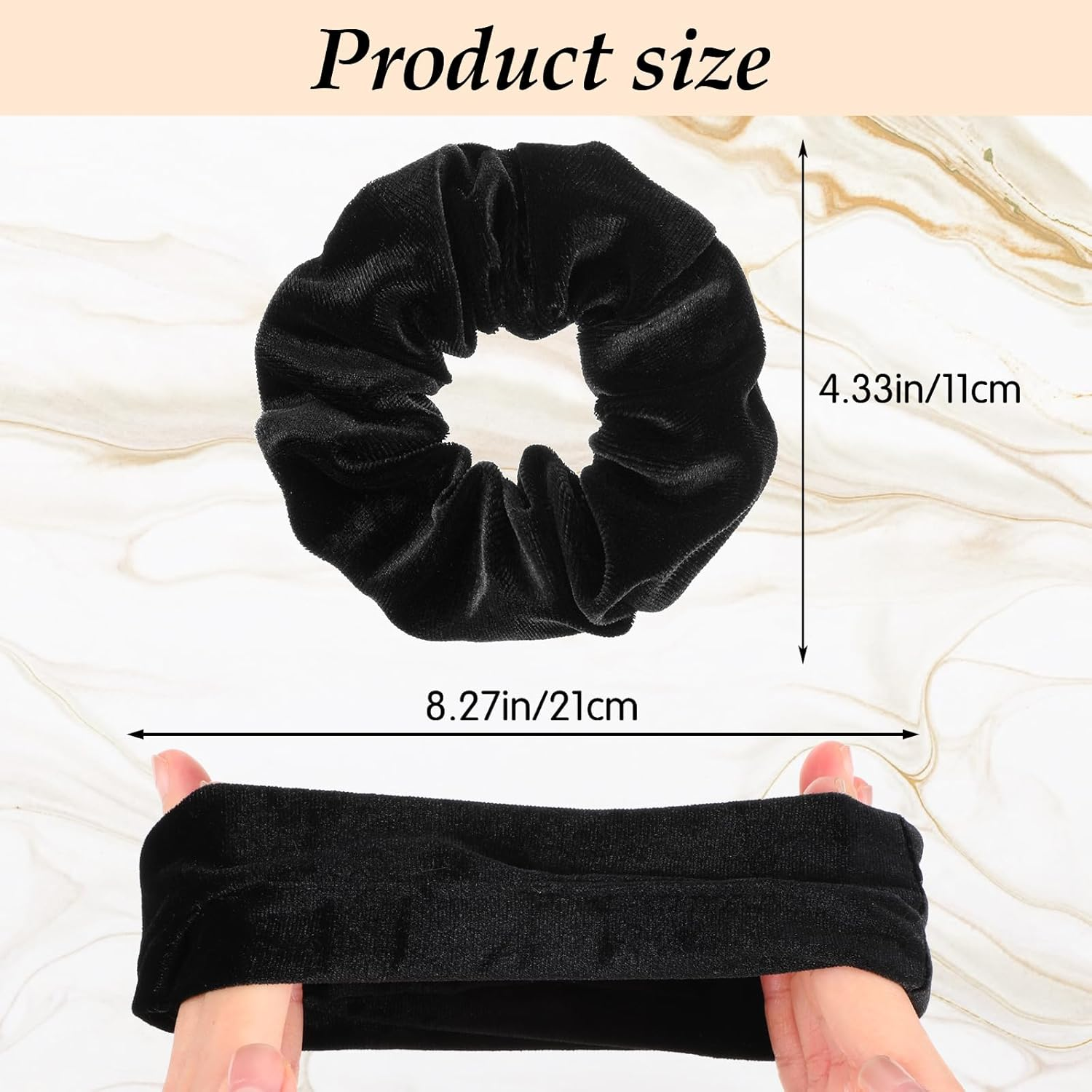 Pack of 4 Hair Bobbles for Women, Scrunchies, Velvet, Soft Elastic Hair Bands, Fashionable Ponytail Holder, Hair Accessories for Teenagers and Women, Carnival, Thick, Curly, Thin, Fine Hair image number 6